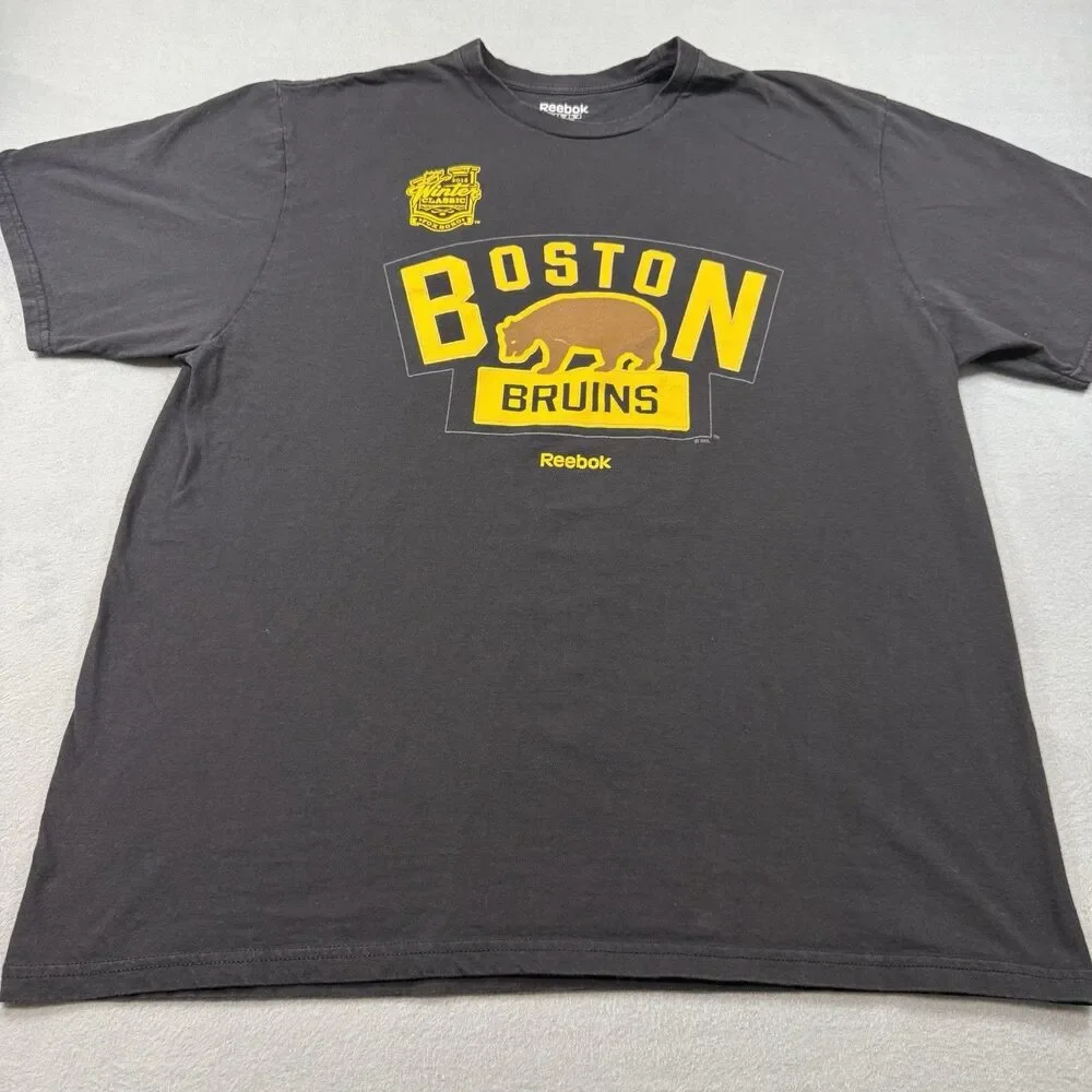 Reebok Boston Bruins 2016 Winter Classic Foxboro T-Shirt Men’s XL Black NHL